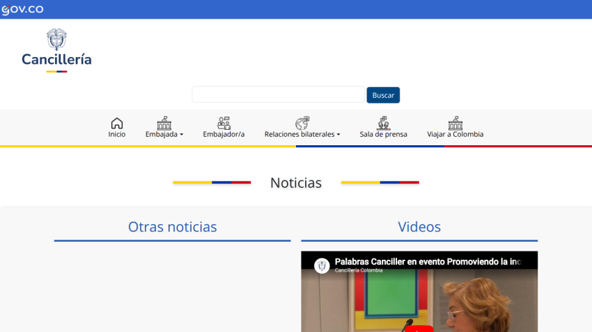 Government website header with navigation links and news section.
