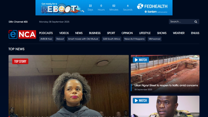 NCA news website featuring top stories and a prominent image of a speaker.