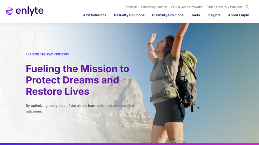 Homepage featuring a person with a backpack and text about protecting dreams and restoring lives.