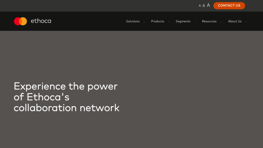 Main message promoting Ethoca's collaboration network.