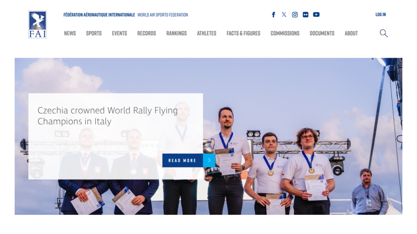 Czechia crowned World Rally Flying Champions in Italy with winners holding certificates.