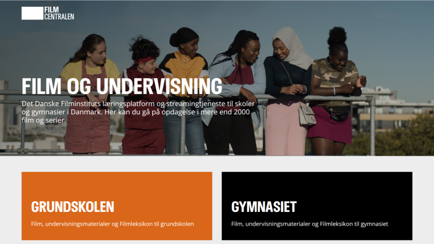 Film Centralen learning platform for Danish schools offering over 2000 films and series for education