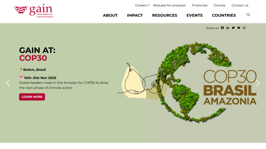 GAIN at COP30 event in Belém, Brazil from 10th to 21st Nov 2025 focusing on climate action in the Amazon