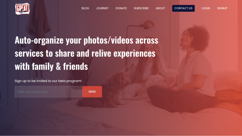 Homepage with navigation bar, large hero image of a mountain landscape, and headline 'Explore the World with Us'