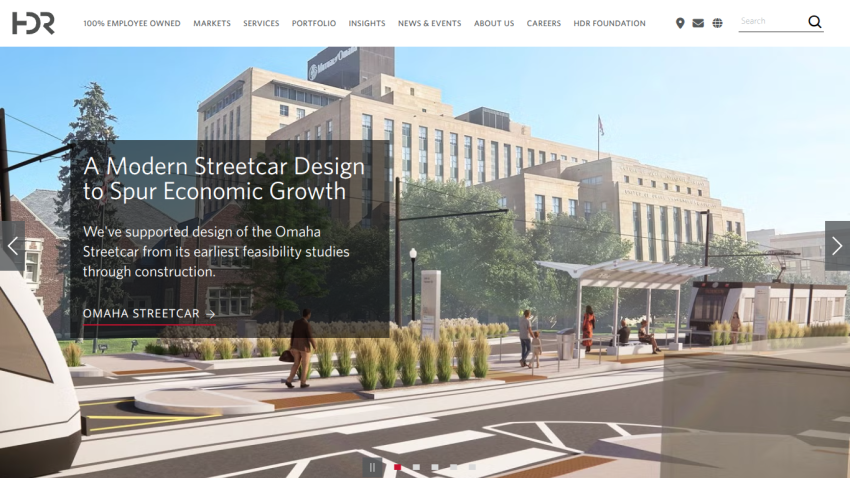Modern streetcar design promoting economic growth in Omaha with a visual of the project.