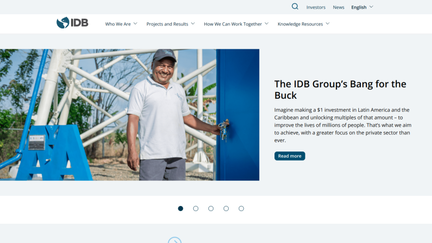 The IDB Group's mission statement with a smiling man beside a blue door.