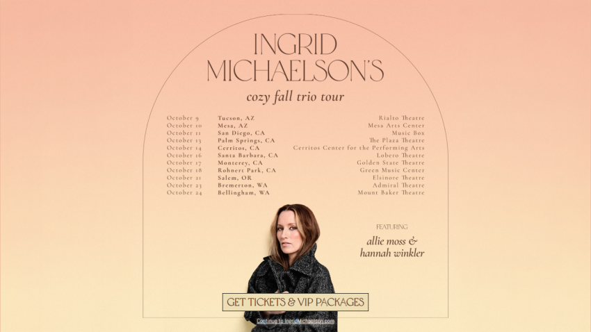 Ingrid Michaelson's cozy fall trio tour dates and ticket information.