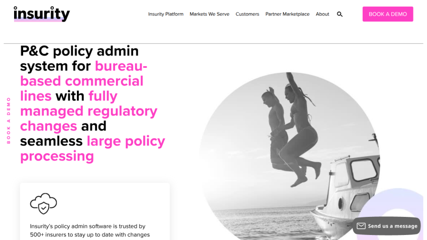Insurance platform offering policy administration for commercial lines with regulatory management.