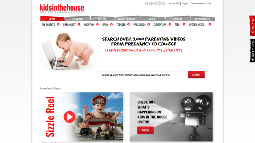 Parenting resource site offering over 9,000 videos from pregnancy to college with expert and parent advice
