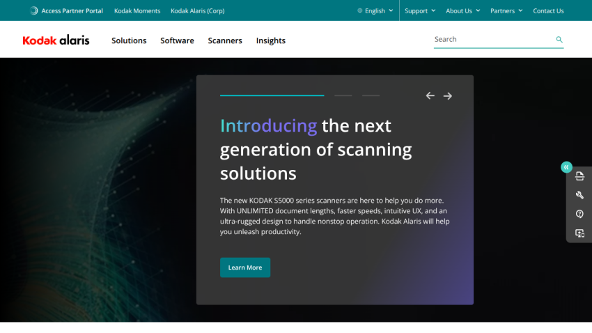 Introduction to next generation scanning solutions with a call to action button.