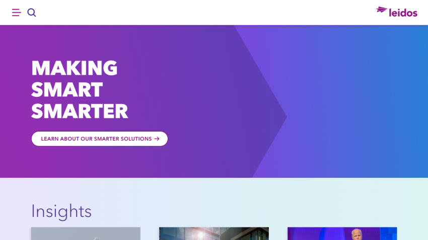 Homepage featuring 'Making Smart Smarter' with a call to action and insights section.