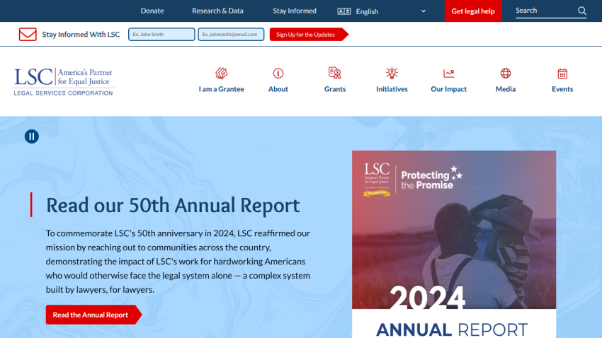 LSC's 50th Annual Report announcement with a call to action to read the report.
