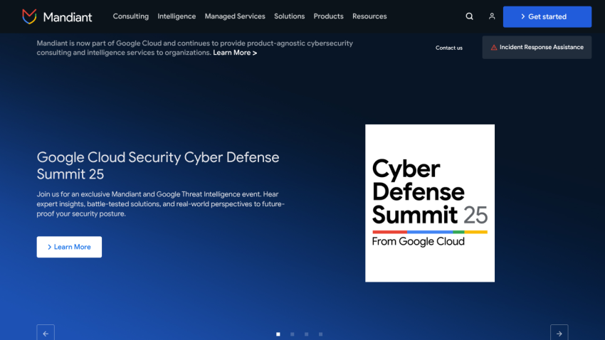 Google Cloud Security Cyber Defense Summit 25 promotional section with a call to action.