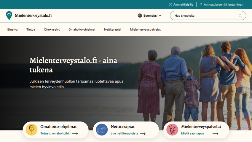 Mental health support website offering public healthcare assistance with self-care programs, online therapies, and mental health services