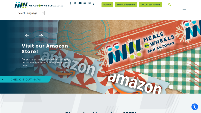 Homepage with navigation bar, large hero image featuring a woman in a yellow jacket, and headline text about a new collection