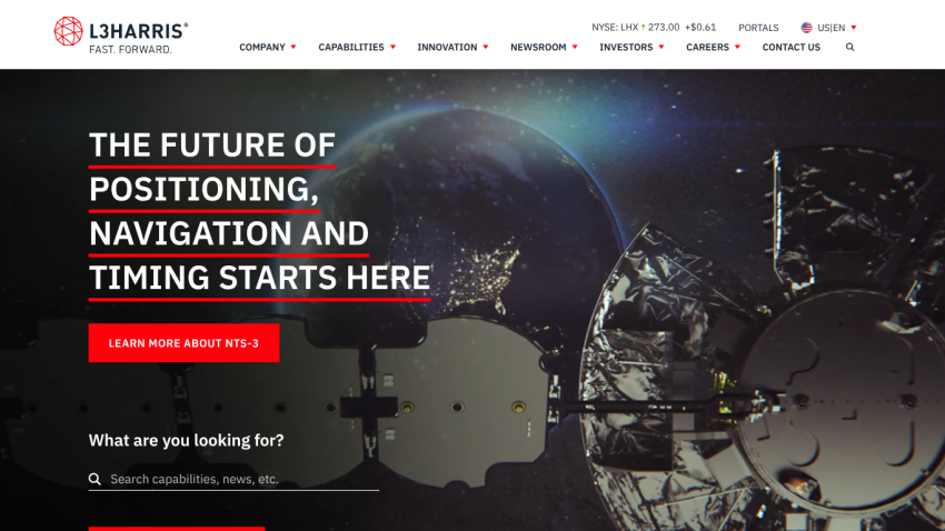Homepage featuring a headline about positioning, navigation, and timing with a search bar.