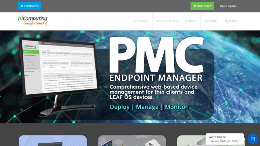 Homepage of PMC Endpoint Manager showcasing device management features.