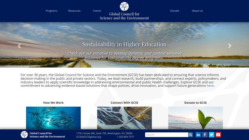 Homepage with navigation bar, large hero image featuring a woman in a red dress, and headline 'The new standard in luxury fashion'