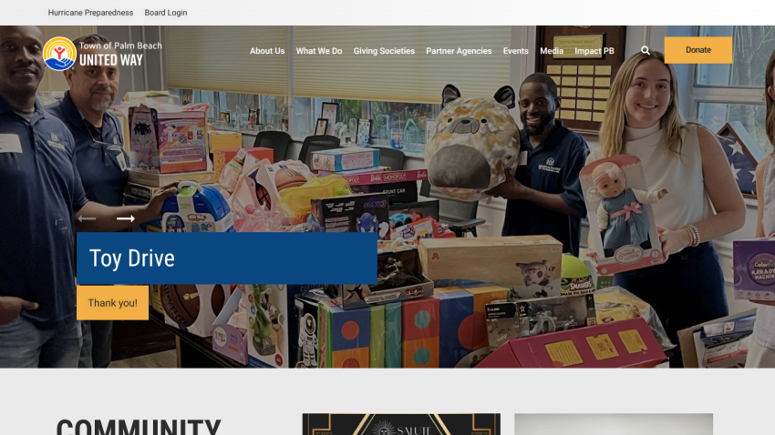 Homepage header with navigation menu and hero section featuring a promotional banner and call-to-action button
