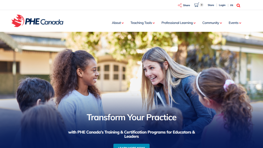 Homepage of PME Canada featuring a group of people with the text 'Transform Your Practice'.