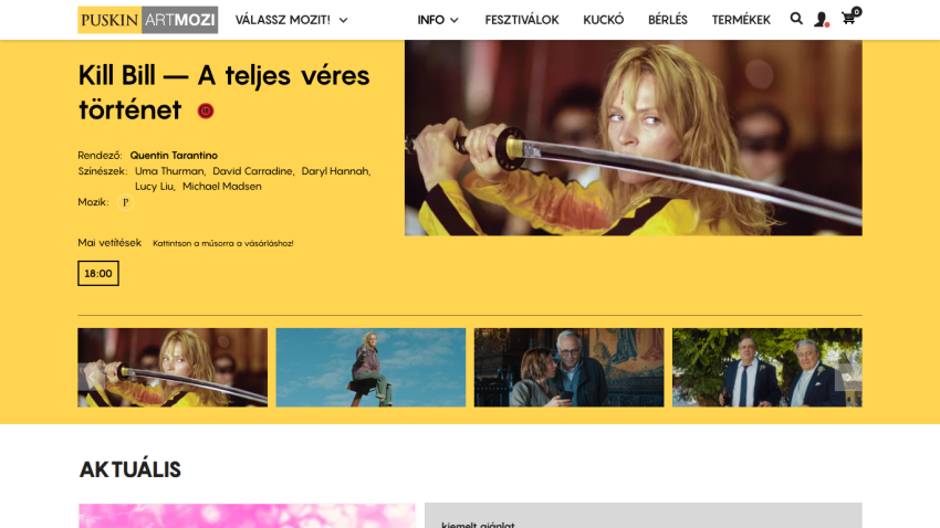 Overview of 'Kill Bill' with title, director, and featured images.
