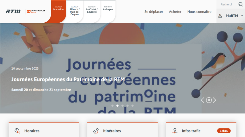 Homepage promoting European Heritage Days at RTM with event details and navigation options.