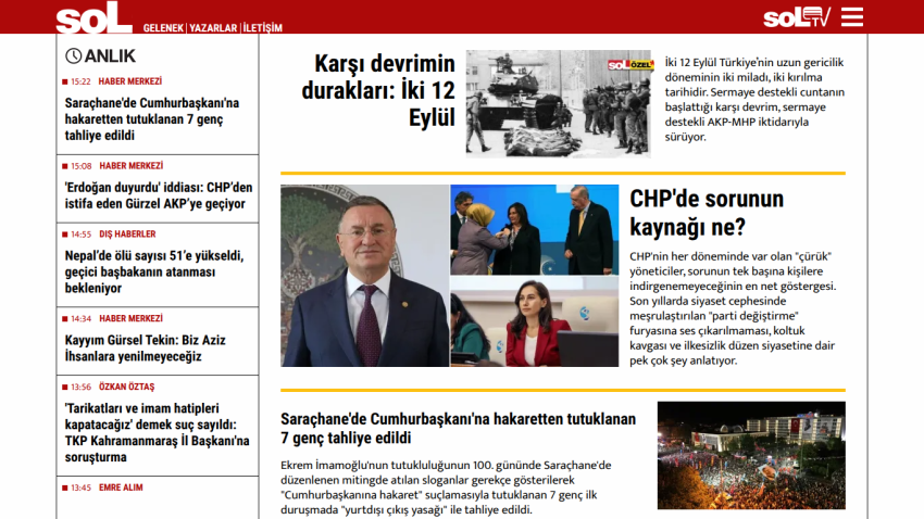 News website featuring articles on current events and political issues.