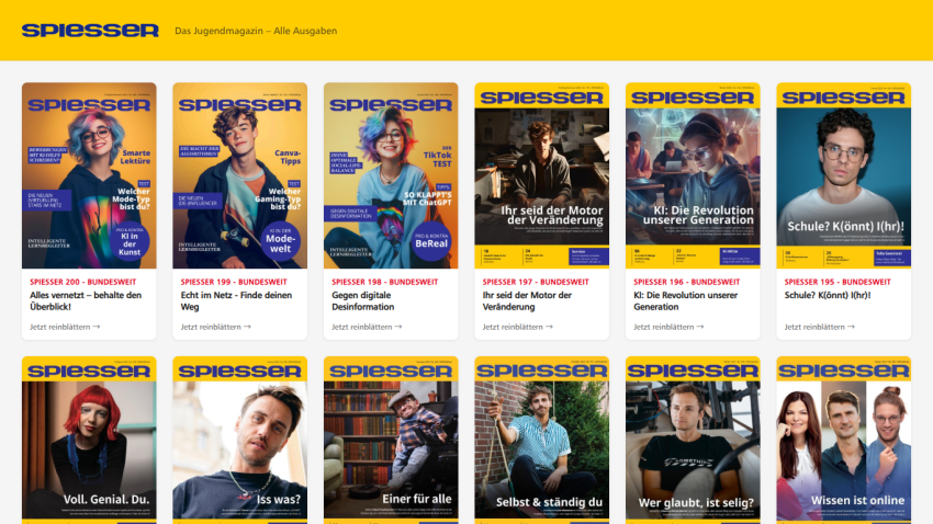Magazine covers featuring various individuals with titles and descriptions.
