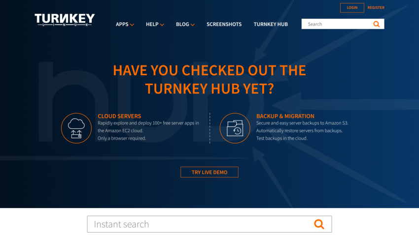Promotional section for Turnkey Hub with features and a call to action.