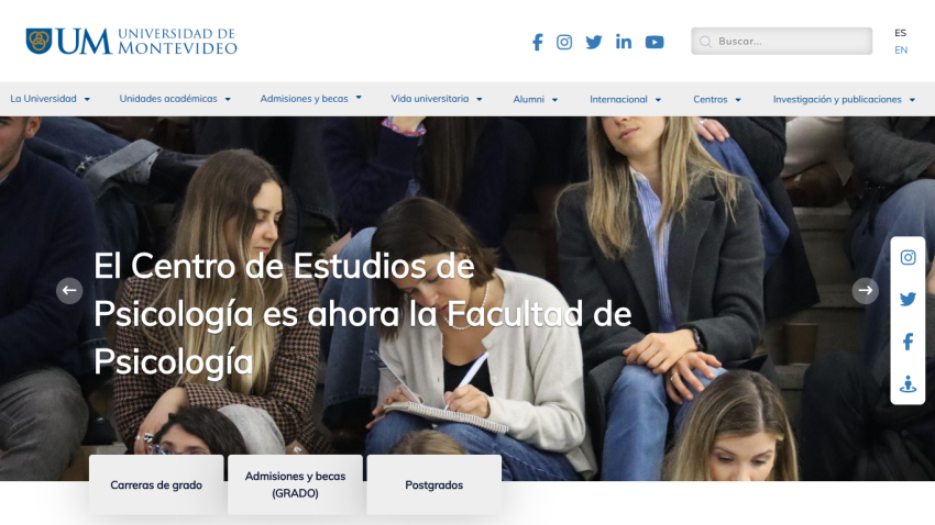 University of Montevideo Psychology Center now part of the Faculty of Psychology with students in a classroom setting