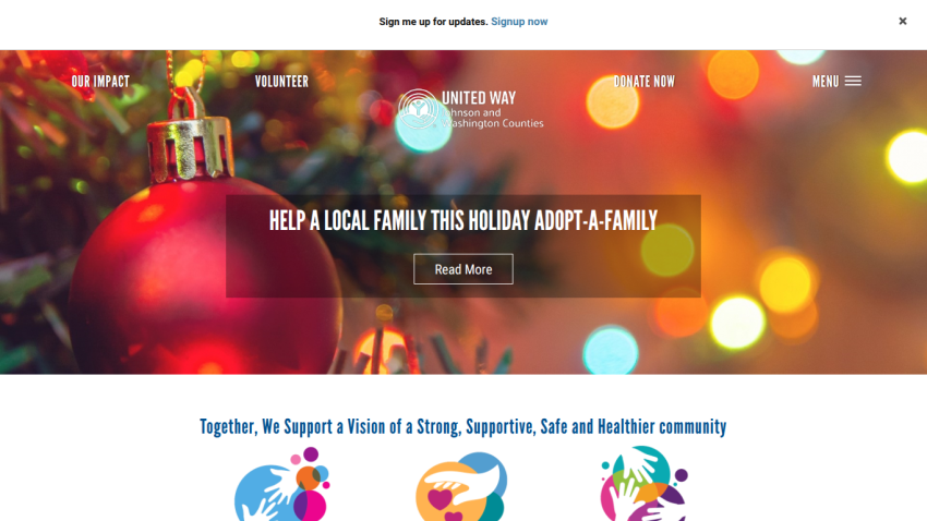 Homepage featuring a large hero image with headline 'Discover Your Next Adventure' and navigation bar at top