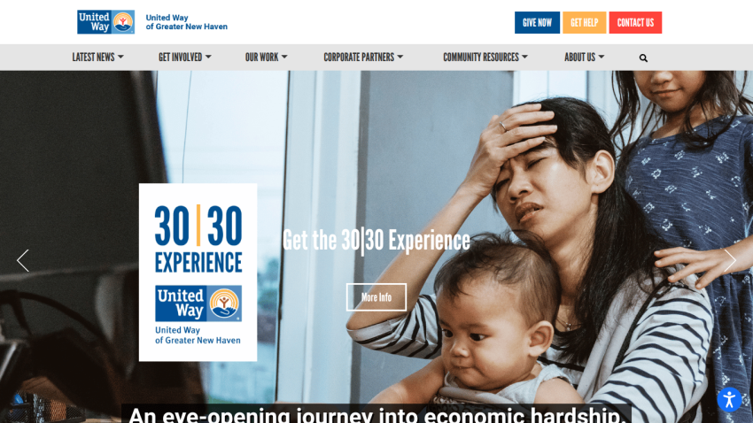 Homepage with navigation bar, large hero image of a mountain landscape, and headline 'Explore the World with Us'