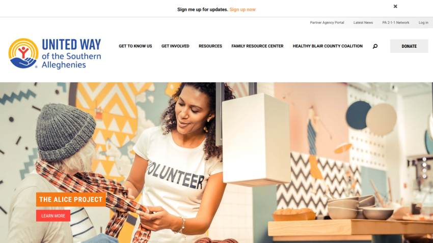 Homepage with navigation bar, main headline 'Welcome to Our Service', and a call-to-action button