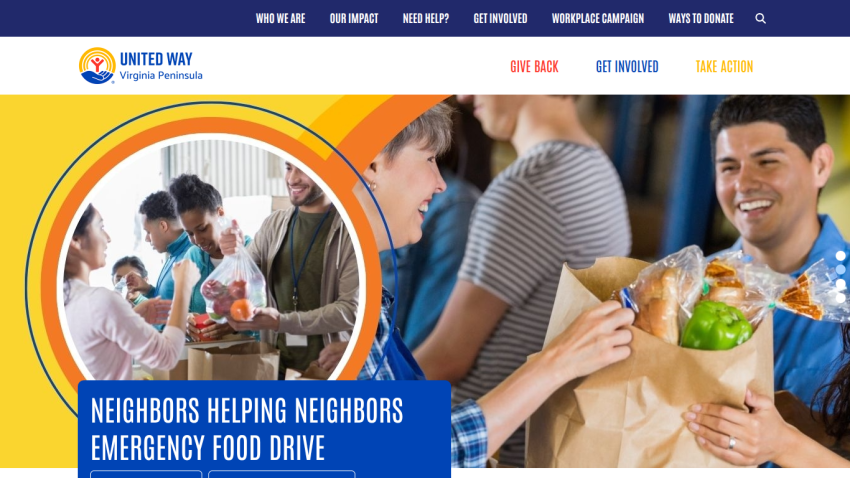 Website homepage with navigation bar, main headline, and call-to-action button in hero section