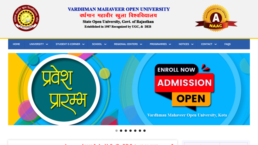 University admission announcement with 'Enroll Now' call to action.