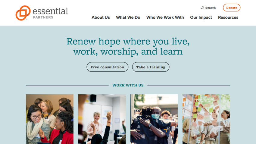 E-commerce homepage featuring a top navigation bar, large hero image with promotional text, and a call-to-action button.