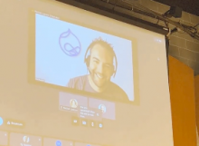Dries Buytaert pre-recorded interview still from DrupalCamp Colorado