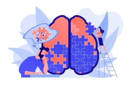 man and woman solving brain puzzle