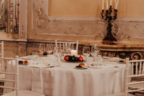 A table set for formal dinner