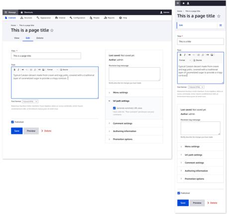 Mashup of node edit form in Claro Theme of Drupal