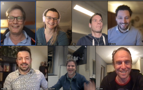 Sreenshot of an online meeting of the board of directors of the Drupal Netherlands Foundation.