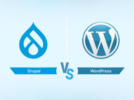 Logos of Drupal and WordPress