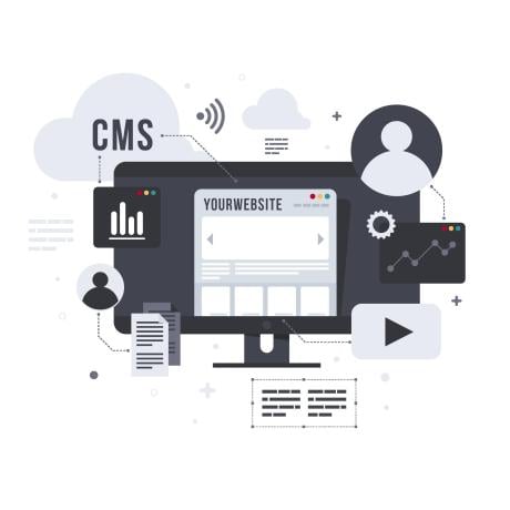  CMS concept illustration in flat design