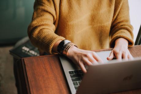 A person working computer