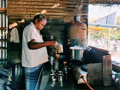 A man making tea