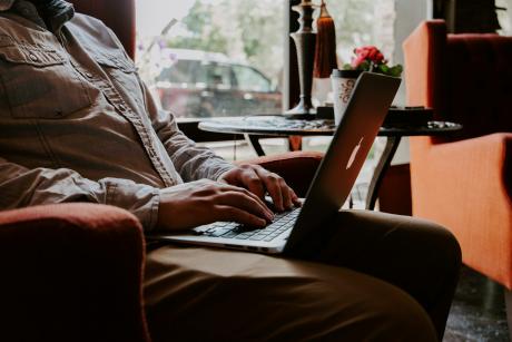 a person working in computer