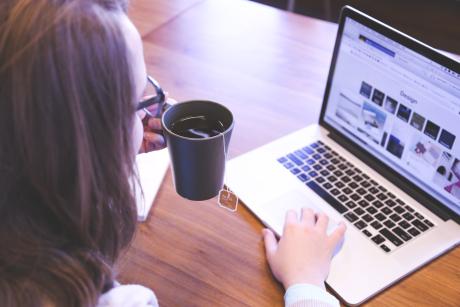 a person working in computer