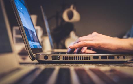 a person working in computer