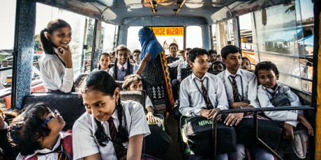 students on a schoolbus