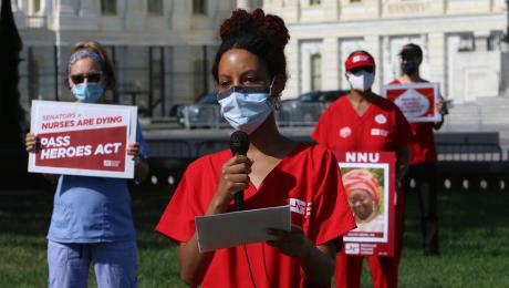 Nurses protesting